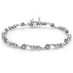 Bracelet 0.60 ctw Diamond 14K White Gold Fine Jewelry