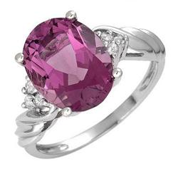 Ring 4.29 ctw Amethyst & Diamond 14K Fine Jewelry