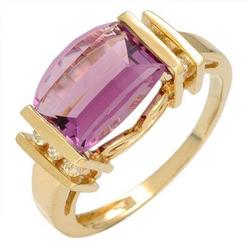 Ring 2.94 ctw Amethyst & Diamond 14K Gold Jewelry