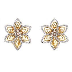 Earrings 0.77 ctw Diamond 14K Yellow Gold Fine Jewelry