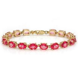 Bracelet 23.2 ctw Pink Topaz 14K Yellow Gold Jewelry