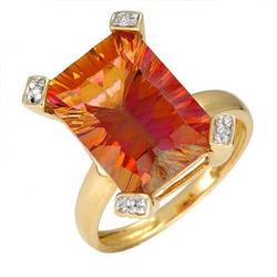 Ring 9.07 ctw Twilight Topaz & Diamond 14K Gold Jewelry
