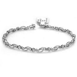 Bracelet 0.19 ctw Diamond 14K White Gold Fine Jewelry
