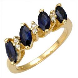Ring 1.46ctw Sapphire & Diamond 14K Yellow Gold Jewelry