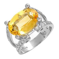 Ring 5.22 ctw Citrine & Diamond 14K Fine Jewelry