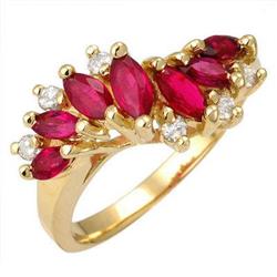 Ring 1.07 ctw Ruby & Diamond 14K Yellow Gold Jewelry