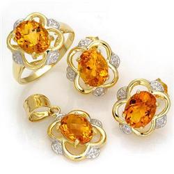 Ring, Earrings, Pendant @ 8.60 ctw Twilight Topaz 14K