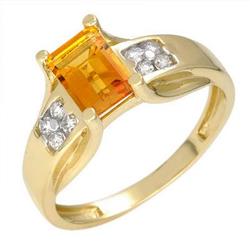 Ring 1.14 ctw Citrine & Diamond 14K Gold Jewelry
