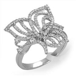 Ring 0.54 ctw Diamond 18K White Gold Fine Jewelry