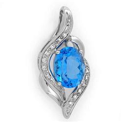 Pendant 3.32 ctw Blue Topaz & Diamond 14K Gold Jewelry