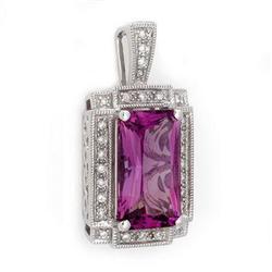 Pendant 4.87 ctw Amethyst & Diamond 14K Gold Jewelry