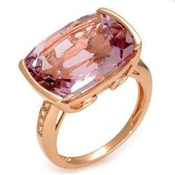 Ring 10.13 ctw P Amethyst & Diamond 14K Gold Jewelry