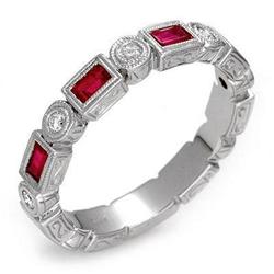 Ring 0.61 ctw Ruby & Diamond 14K White Gold Jewelry