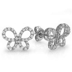 Earrings 0.36 ctw Diamond 18K White Gold Fine Jewelry