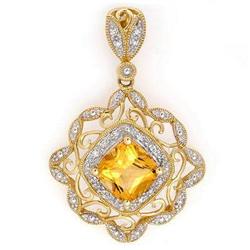 Pendant 2.26 ctw Citrine & Diamond 14K Gold Jewelry