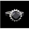 Image 2 : 4.95 ctw Black Diamond Ring - 14KT White Gold