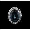 Image 2 : 14KT White Gold 20.83 ctw Topaz and Diamond Ring