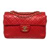 Image 1 : Chanel Red Classic Single Flap Shoulder Bag