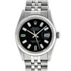 Image 2 : Rolex Mens Stainless Steel 36mm Black Diamond Dial Datejust Wristwatch