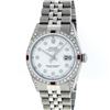 Image 3 : Rolex Mens Stainless Steel Diamond Lugs & Ruby Datejust Wristwatch