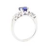 Image 4 : 1.13 ctw Sapphire And Diamond Ring - 18KT White Gold