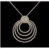 Image 1 : 14KT White Gold 0.90 ctw Diamond Pendant With Chain