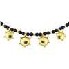 Image 2 : 16 Inch Black Bead Station Necklace - 22KT Yellow Gold