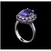 Image 4 : 14KT White Gold 4.45 ctw Tanzanite, Sapphire and Diamond Ring