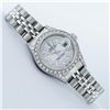Image 3 : Rolex Ladies Stainless Steel Quickset Mother Of Pearl Diamond Lugs Jubilee Rolex