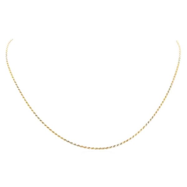 Twenty Inch Tri-color Rope Chain - 14KT Yellow, Rose, and White Gold