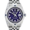 Image 1 : Rolex Mens Stainless Steel Blue String Diamond Lugs & Sapphire Datejust Wristwat