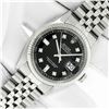 Image 2 : Rolex Mens Stainless Black Diamond 36MM Datejust Wristwatch Oyster Perpetual