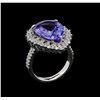 Image 4 : 9.24 ctw Tanzanite and Diamond Ring - 14KT White Gold