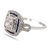 Image 2 : 1.22 ctw Diamond and 0.36 ctw Blue Sapphire 18K White Gold Ring
