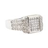 Image 1 : 1.20 ctw White and Blue Diamond Ring - 14KT White Gold