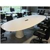 Image 2 : WHITE EURO MODERN DESIGN 13 X 5' OVAL BOARDROOM TABLE WITH DATA AND POWER PORTS
