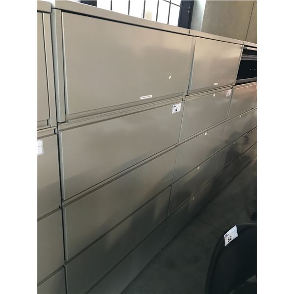 GREY HERMAN MILLER 5 DRAWER LATERAL FILE CABINET