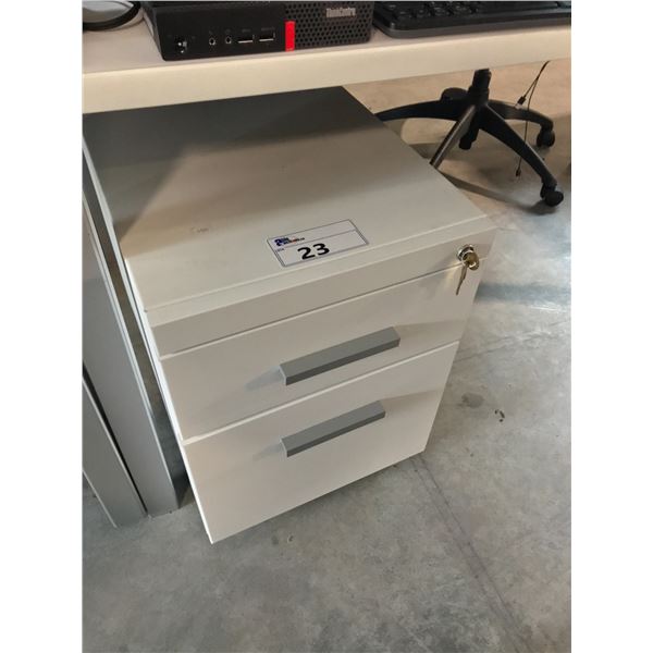 STEELCASE WHITE 2 DRAWER MOBILE PEDESTAL