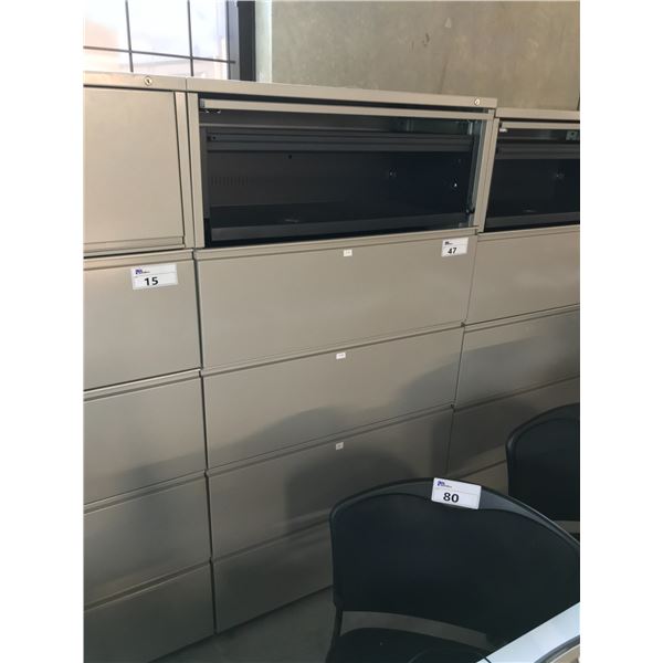 HERMAN MILLER GREY 5 DRAWER LATERAL FILE CABINET