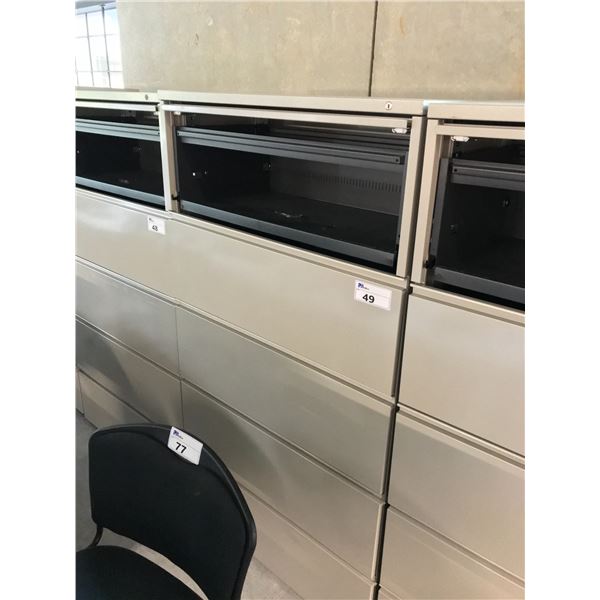 HERMAN MILLER GREY 5 DRAWER LATERAL FILE CABINET