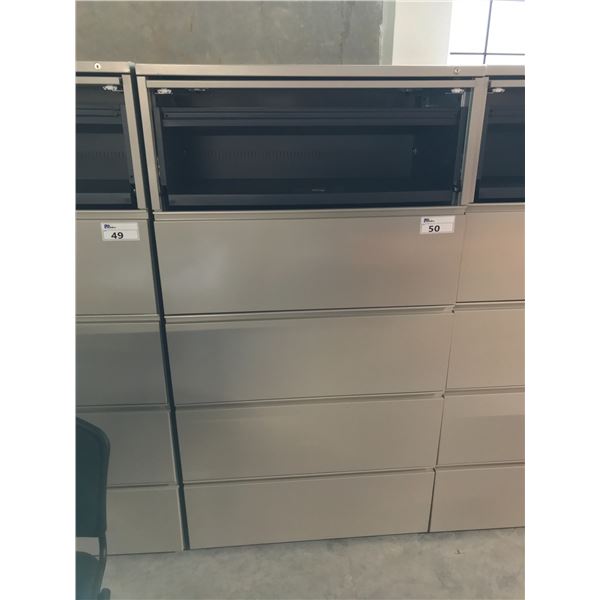 HERMAN MILLER GREY 5 DRAWER LATERAL FILE CABINET