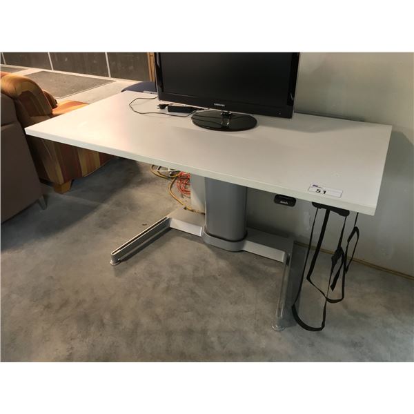 STEELCASE AIR TOUCH WHITE 5' MANUAL ADJUSTMENT SIT/STAND PROGRAMMERS TABLE