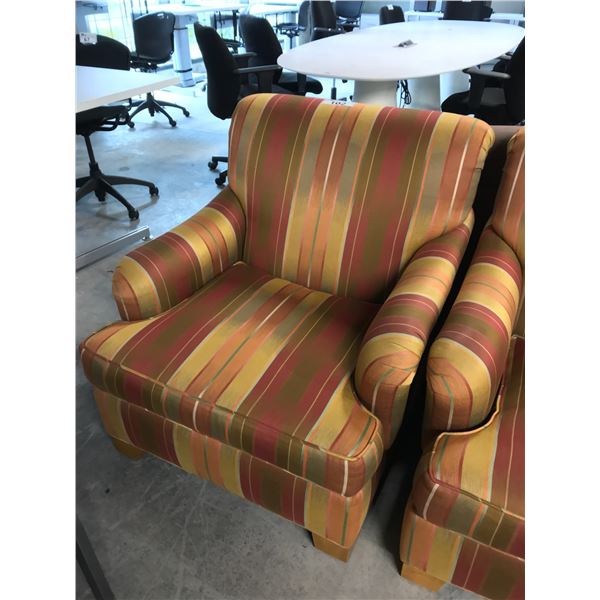 STRIPPED MULTI COLORED LOUNGE CHAIR