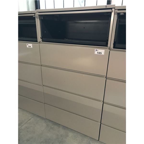 HERMAN MILLER GREY 5 DRAWER LATERAL FILE CABINET