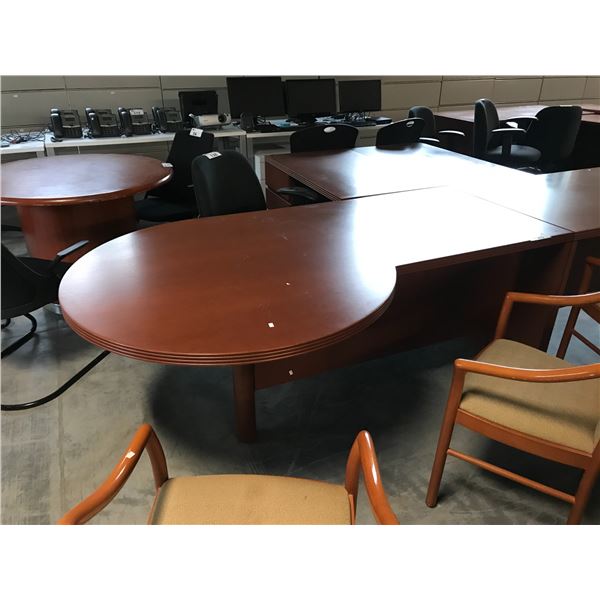 SMED CHERRY 6' X 6' P-TOP L-SHAPE EXECUTIVE DESK (LEFT HAND)