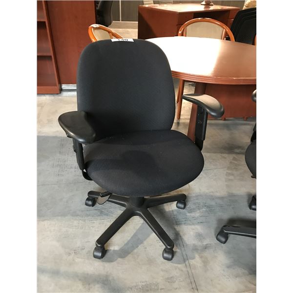 BLACK FULLY ADJUSTABLE MID BACK TASK CHAIR