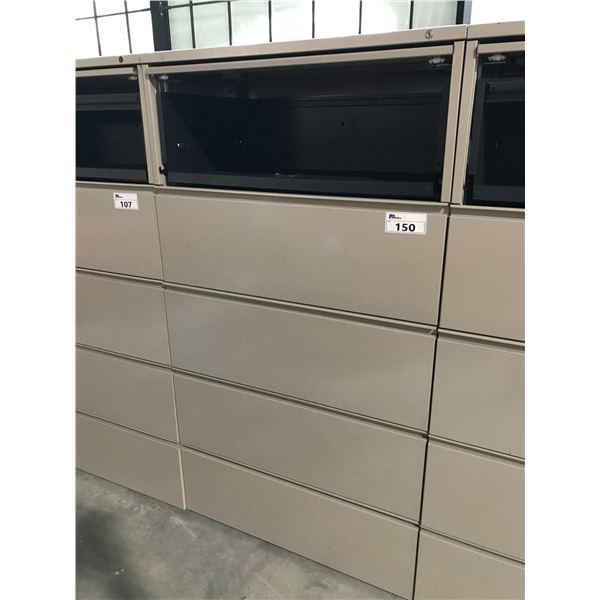 HERMAN MILLER GREY 5 DRAWER LATERAL FILE CABINET