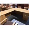 Image 2 : GOLDEN MAPLE 6' X 8' L-SHAPE EXECUTIVE DESK (LEFT HAND) COMES WITH MATCHING 6' CREDENZA