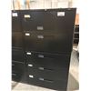Image 2 : GLOBAL BLACK 5 DRAWER LATERAL FILE CABINET
