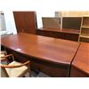 Image 2 : SMED CHERRY 7' X 3.5' BOW FRONT EXECUTIVE DESK COMES WITH MATCHING CREDENZA